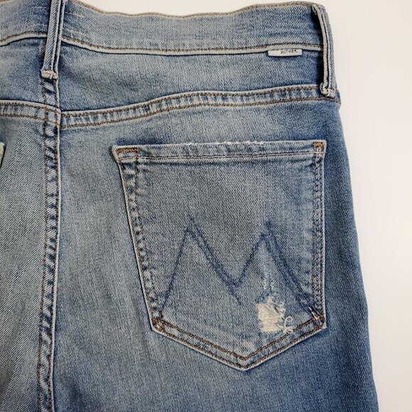 MOTHER Womens High Waisted Rascal Ankle Jeans 31 Love Gun Distressed Fra… - Picture 13 of 16